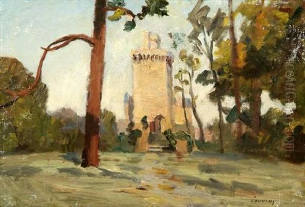 Paysage A La Tour Oil Painting by Abel Louis Alphonse Lauvray