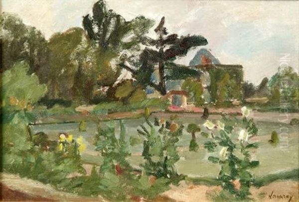 Parc Du Peintre A Mantes Oil Painting by Abel Louis Alphonse Lauvray