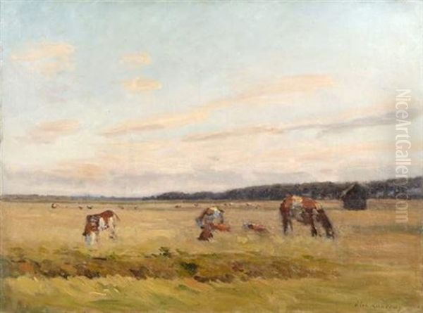 Scene Champetre Oil Painting by Abel Louis Alphonse Lauvray