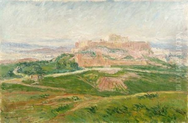 L'acropole A Athenes Oil Painting by Abel Louis Alphonse Lauvray