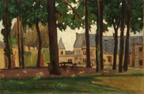 La Place Du Village Oil Painting by Abel Louis Alphonse Lauvray