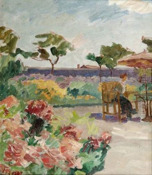 Paysage Fleuri Oil Painting by Abel Louis Alphonse Lauvray