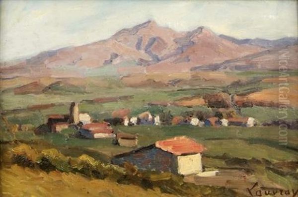 Village Dans La Montagne Oil Painting by Abel Louis Alphonse Lauvray