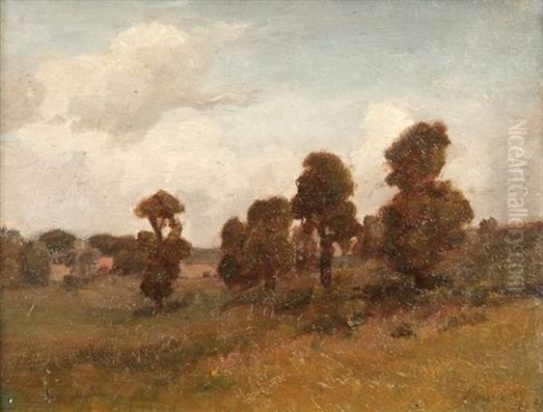 Les Arbres Pres D'un Hameau Oil Painting by Abel Louis Alphonse Lauvray