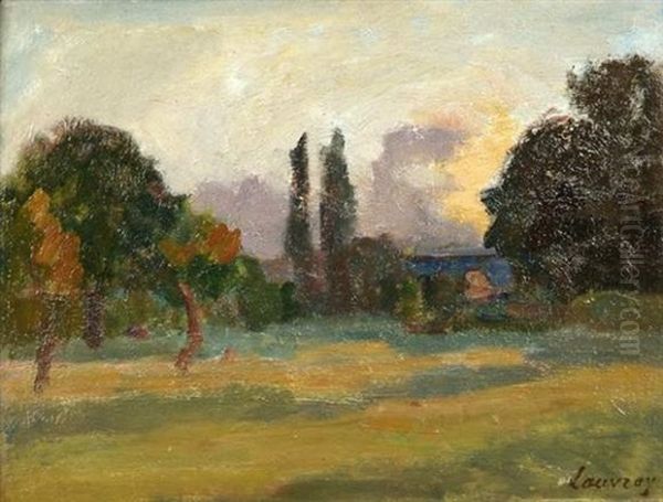 Le Parc Du Peintre A Mantes Oil Painting by Abel Louis Alphonse Lauvray