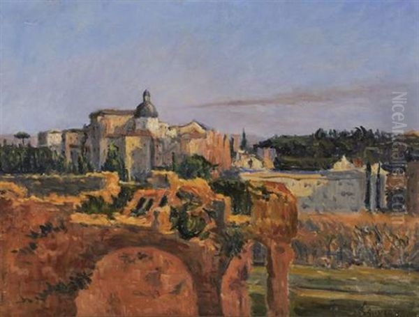 Vue De Rome Oil Painting by Abel Louis Alphonse Lauvray