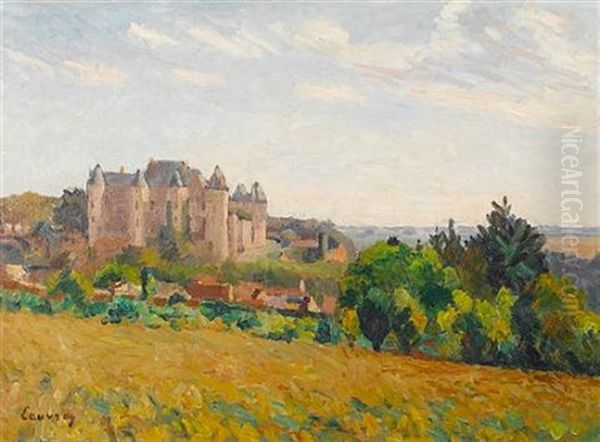 Village De Luynes Avec Son Chateau Oil Painting by Abel Louis Alphonse Lauvray