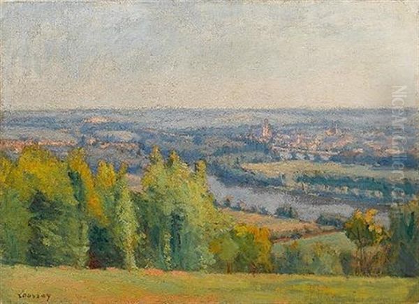 Vue Sur Le Mantois Oil Painting by Abel Louis Alphonse Lauvray