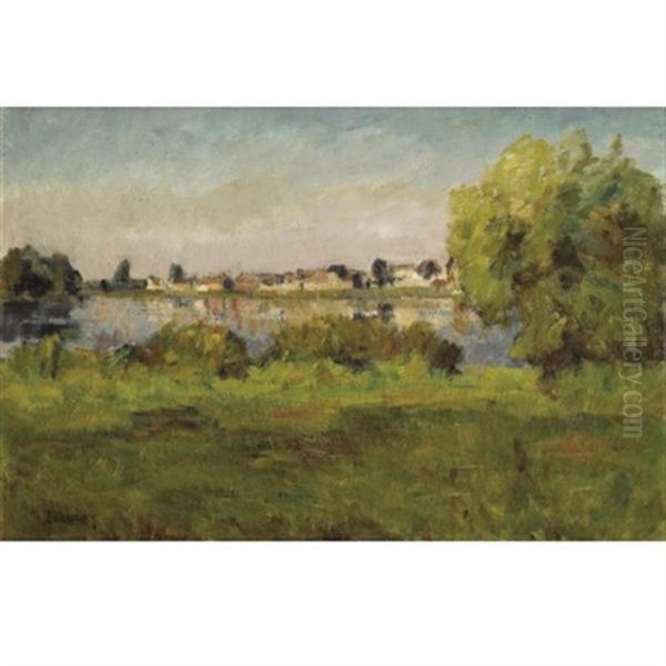 La Seine Entre Vetheuil Et Lavacourt Oil Painting by Abel Louis Alphonse Lauvray