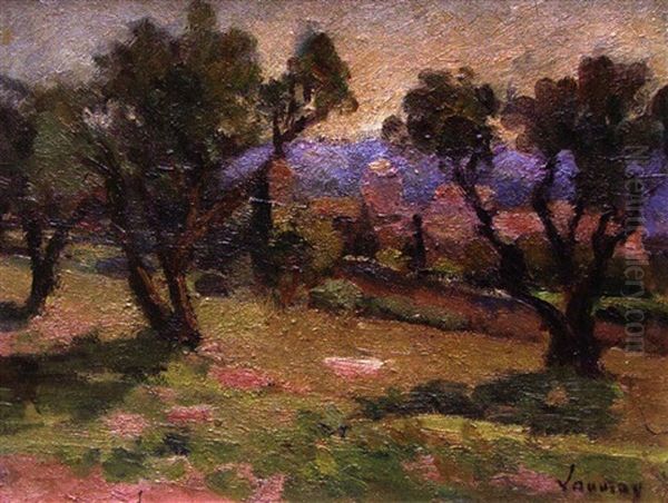 Vue De Village Oil Painting by Abel Louis Alphonse Lauvray