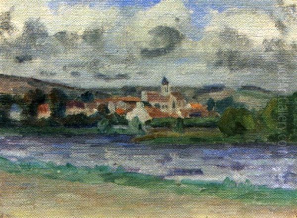 Vetheuil Oil Painting by Abel Louis Alphonse Lauvray