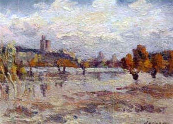 Vue De Villeneuve-les-avignons Oil Painting by Abel Louis Alphonse Lauvray