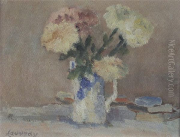 Bouquet Oil Painting by Abel Louis Alphonse Lauvray