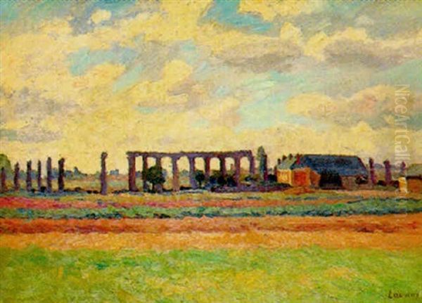 Paysage Aux Colonnes Oil Painting by Abel Louis Alphonse Lauvray