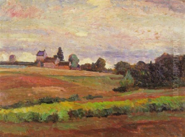 Champs En Touraine Oil Painting by Abel Louis Alphonse Lauvray