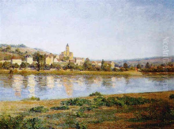 Vetheuil, Vue De Lavacourt Oil Painting by Abel Louis Alphonse Lauvray