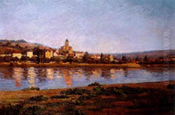 Vetheuil, Vue De Lavacourt Oil Painting by Abel Louis Alphonse Lauvray