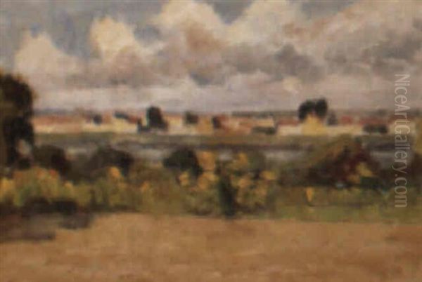 Vue Sur Lavacourt Oil Painting by Abel Louis Alphonse Lauvray