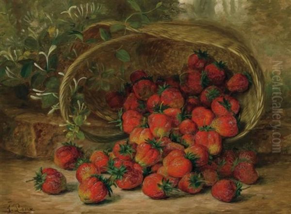 Strawberries Oil Painting by August Laux