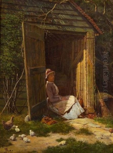 An Afternoon Rest Oil Painting by August Laux