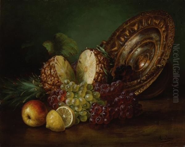 Still Life With Fruit Oil Painting by August Laux