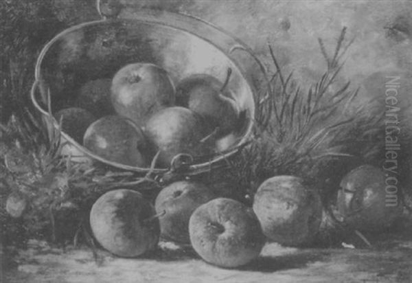 Apples In A Pail Oil Painting by August Laux