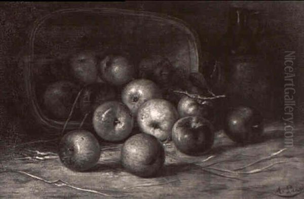 Still Life With Apples Oil Painting by August Laux