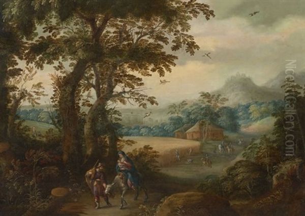 Paysage Avec La Fuite En Egypte Oil Painting by Geeraert De Lavallee