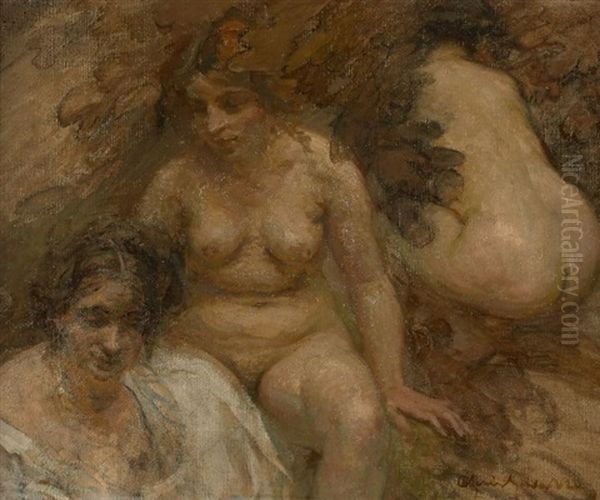 Apres Le Bain Oil Painting by Alexandre Claude Louis Lavalley