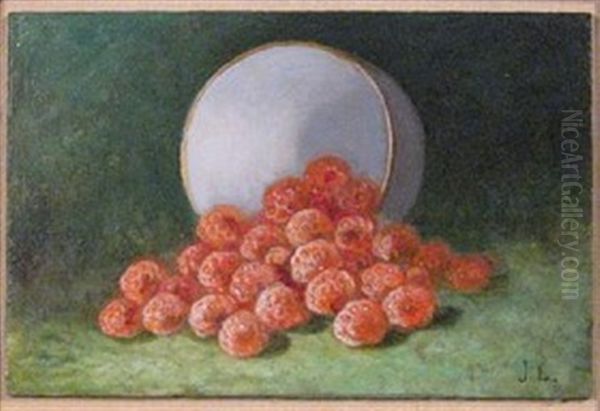 Still Life With Raspberry Oil Painting by Jonas Joseph LaValley