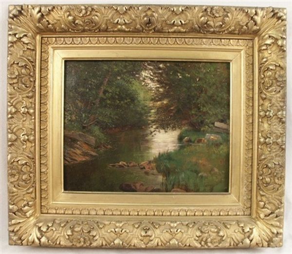 Brook Scene Oil Painting by Jonas Joseph LaValley