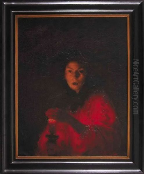 Lady Macbeth (przestroga, Trwoga, Dziewczyna Ze Swieca) Oil Painting by Ludwik de Laveaux