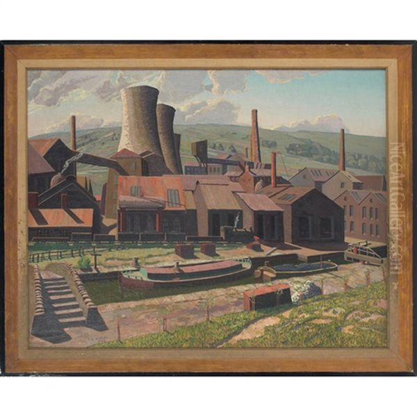 Cooling Towers Oil Painting by John Holmes Laver