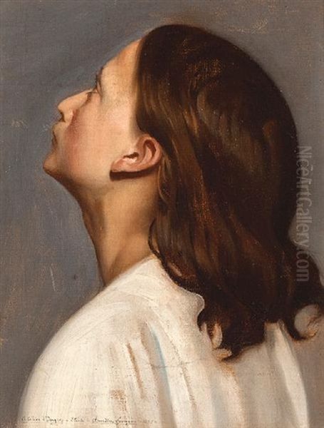 A Youth (study) Oil Painting by Claudius Lavergne