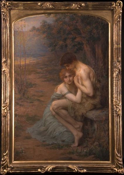 Daphne Und Chloe Oil Painting by Georges-Auguste-Elie Lavergne