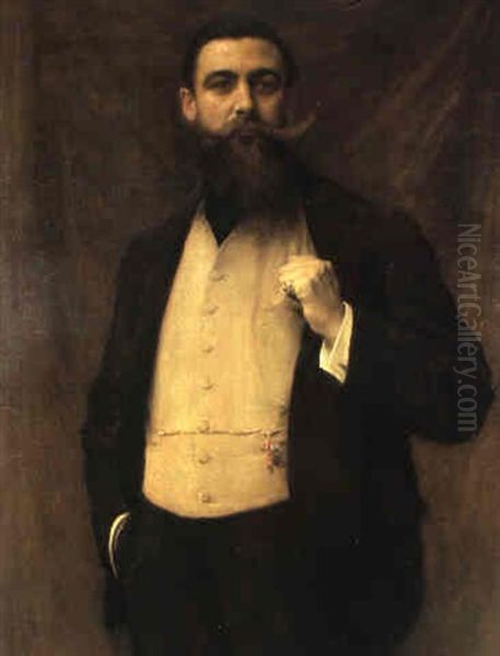 Portrait De Albert Lavergne, Frere De L'artiste Oil Painting by Georges-Auguste-Elie Lavergne