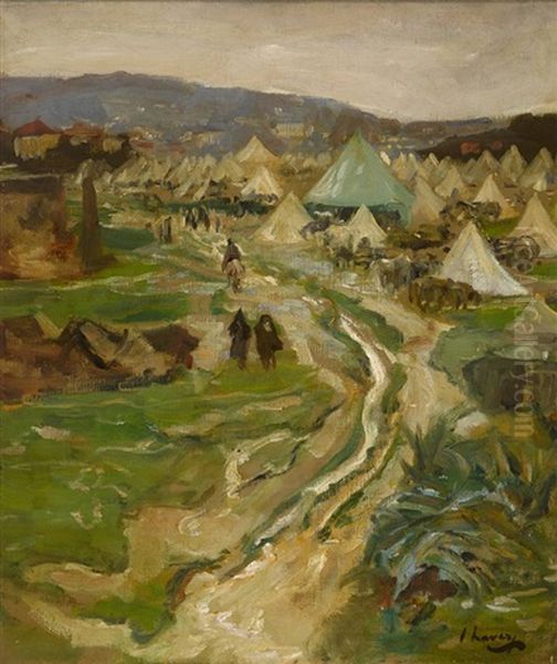 Kaid Macleans' Camp. A Wet Day Oil Painting by John Lavery