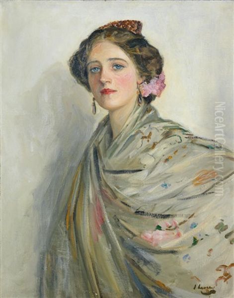 A Fair Spaniard, Mrs Chowne Oil Painting by John Lavery