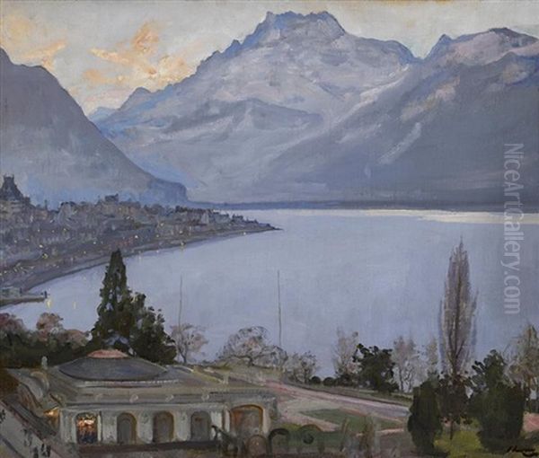 Evening, Montreux Oil Painting by John Lavery