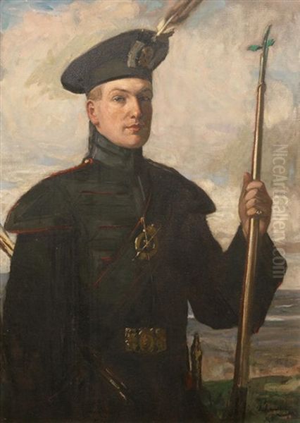 Sir Patrick Ford In The Uniform Of A Royal Archer Oil Painting by John Lavery