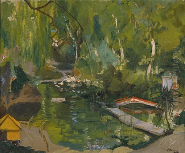 Japanese Garden Oil Painting by John Lavery