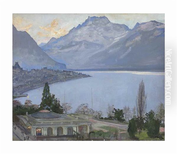 Evening, Montreux Oil Painting by John Lavery