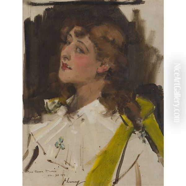 Study Of Esther Mclaren Oil Painting by John Lavery