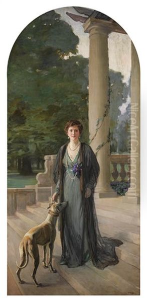 Baroness Gerda Von Chappius (mrs F. A. Konig) Oil Painting by John Lavery