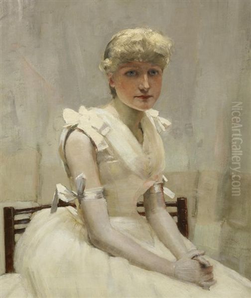 Portrait Of A Young Lady Oil Painting by John Lavery