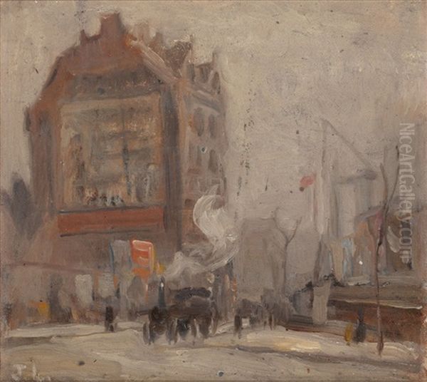 London Street Scene Oil Painting by John Lavery