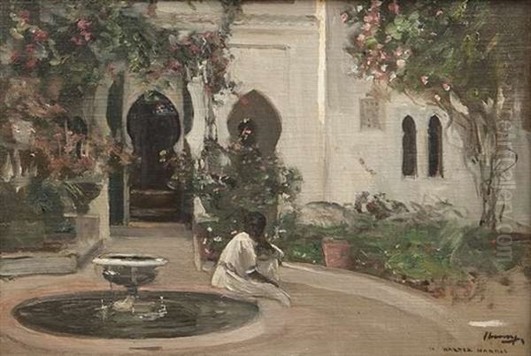 A Moorish Garden Oil Painting by John Lavery