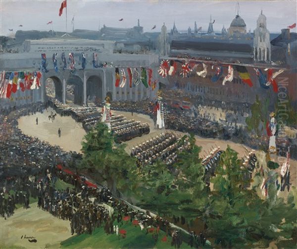 Admiralty Arch, 19 July, Armistice Day Oil Painting by John Lavery