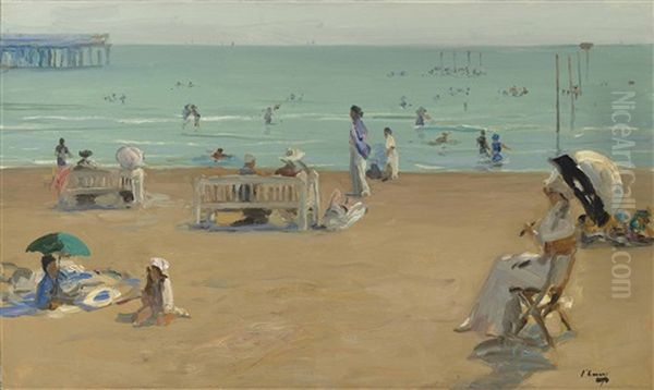 The Bathing Hour, Lido, Venice Oil Painting by John Lavery