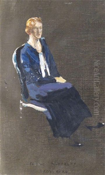 The Lady Mayoress, Lady Jenks (a Study For The Presentation To His Majesty King Edward Viii Of The Charter Of The Master Mariner's Company) Oil Painting by John Lavery